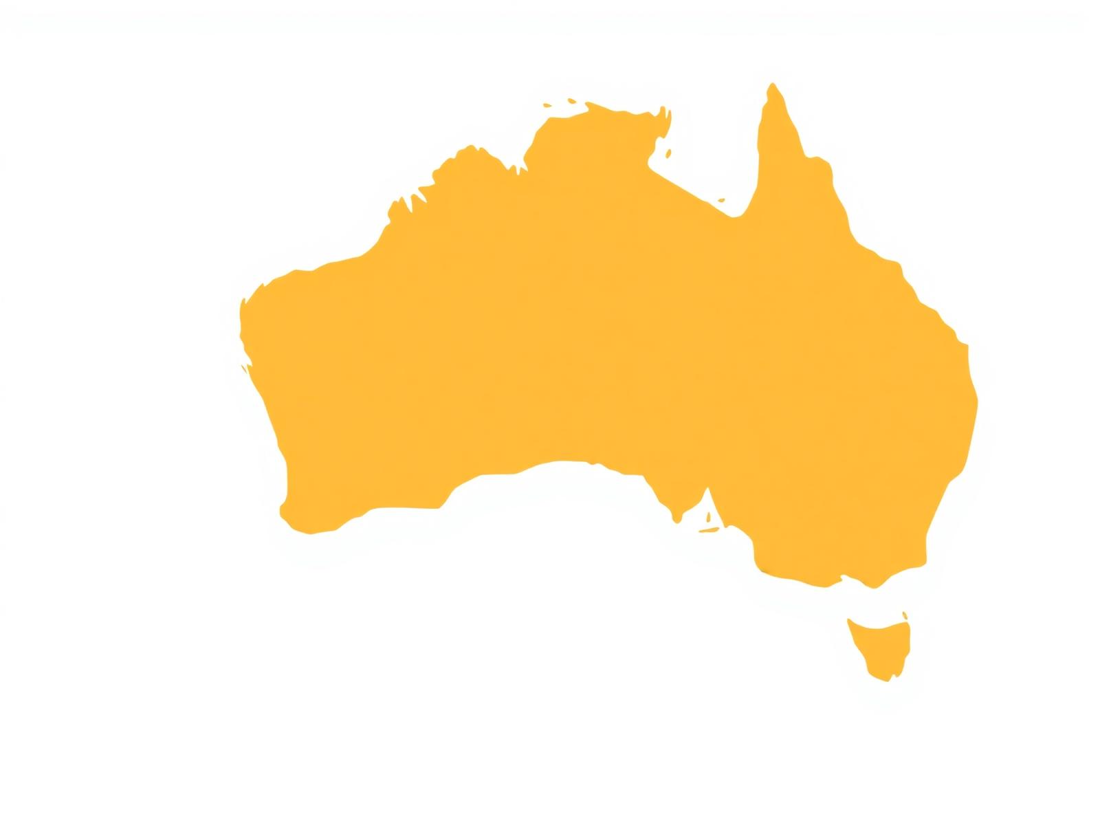 Mapa da Austrália incluindo a Tasmânia