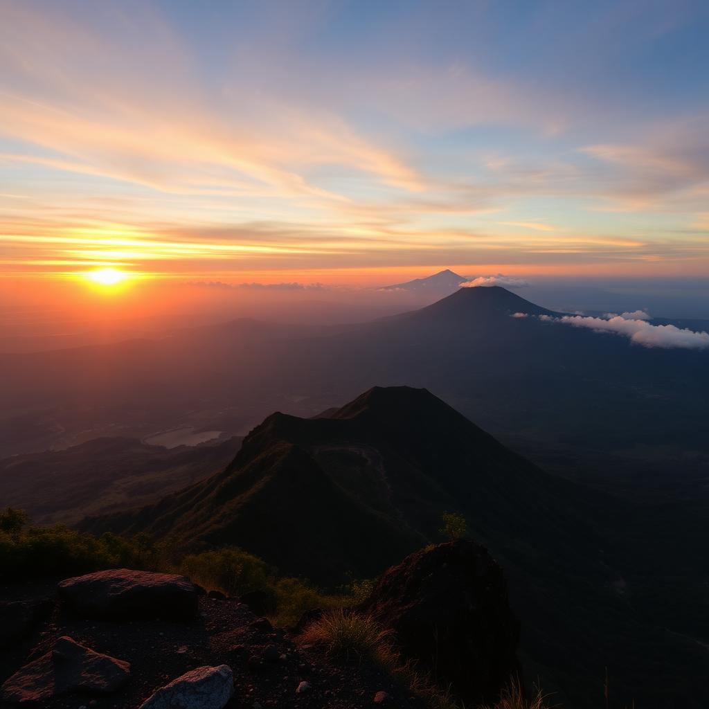 Monte Batur ao amanhecer