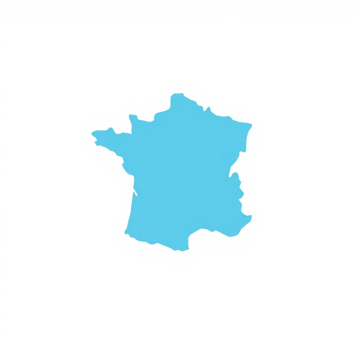 Mapa da França continental (Hexágono)