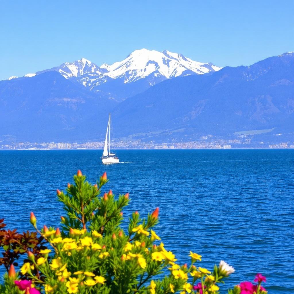 Lago Léman e Alpes
