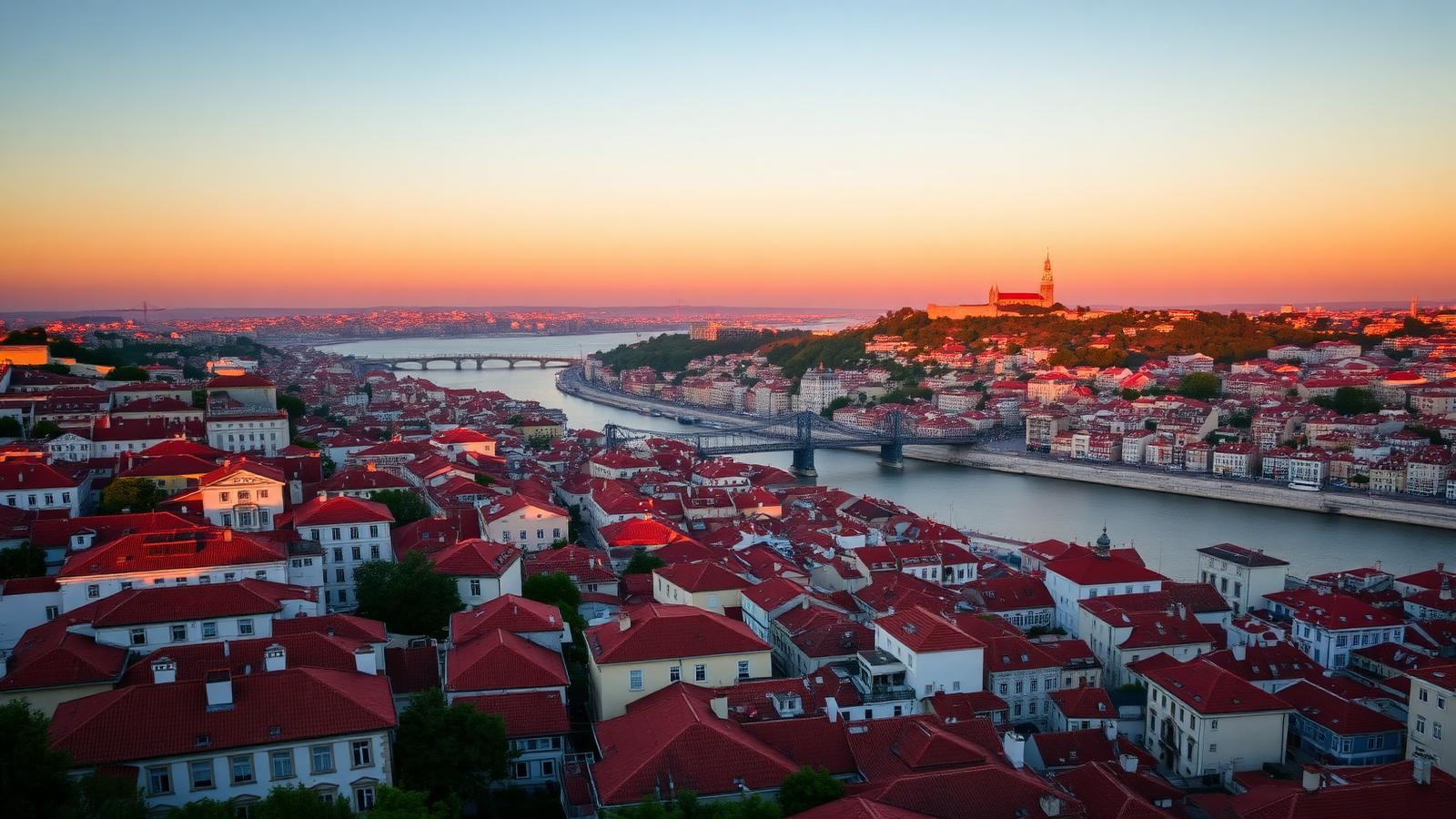 Vista aérea de Portugal