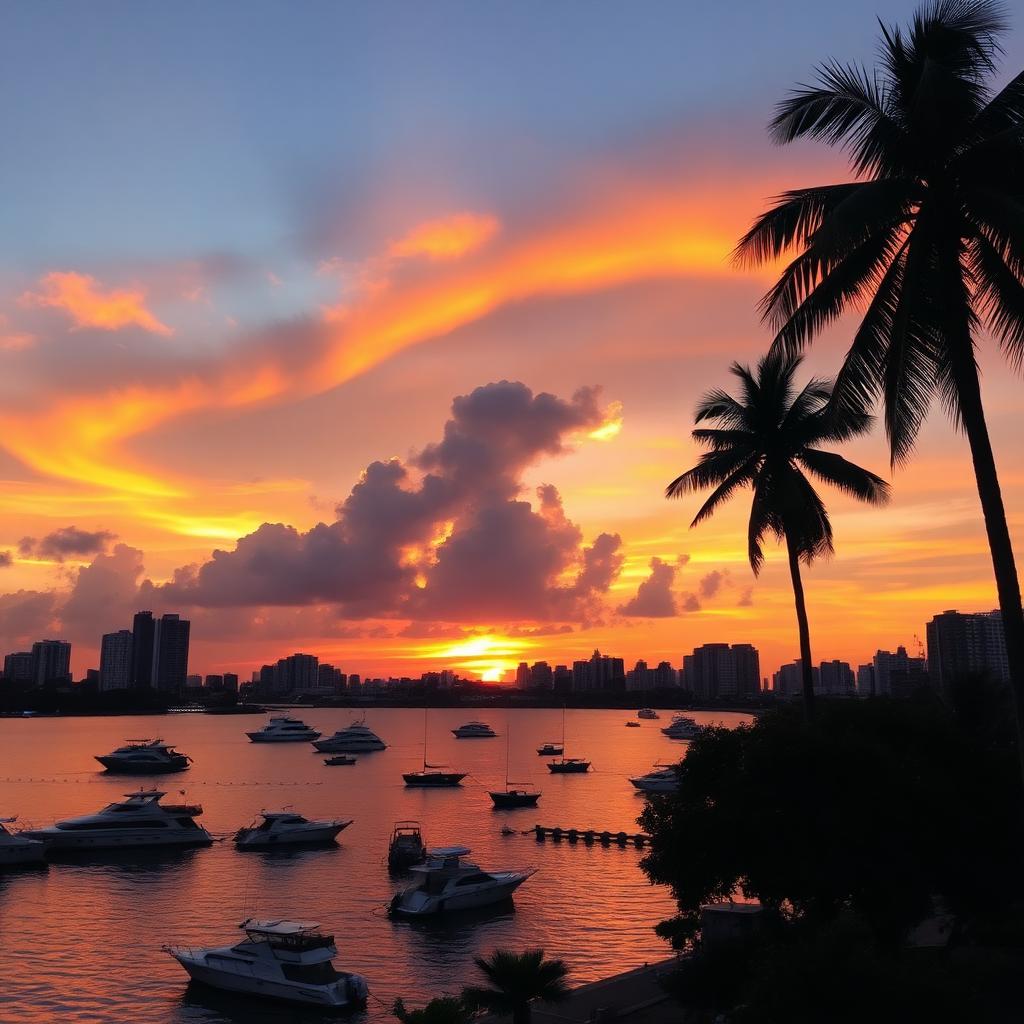 Baía de Manila ao pôr do sol