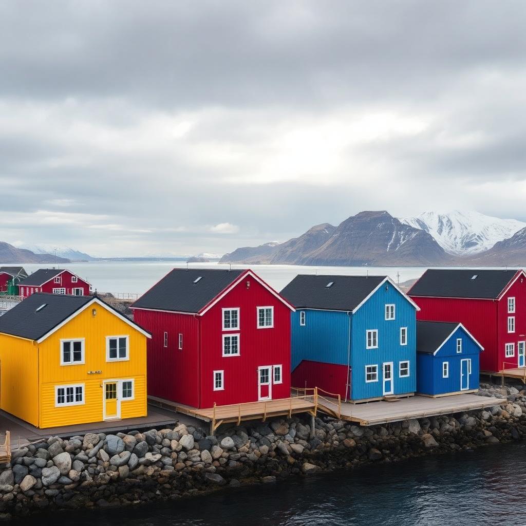 Casas coloridas do Colonial Harbour